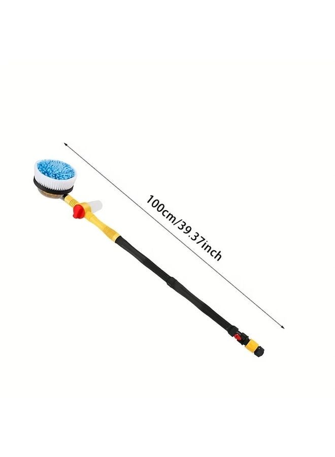 Rotating Car Wash Brush Kit With Soap Dispenser Microfiber Detachable Telescopic Cleaning Brush - Image 3
